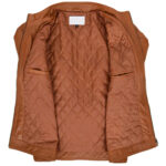 Mens Soft Leather Casual Plain Zip Jacket Matt Dynamo Tan