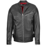 Mens Real Leather Cafe Racer Casual Biker Jacket Gerard Black - Image 4