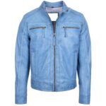 Men's Retro Style Zipped Biker Jacket - Image 2