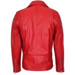 GENUINE RED STYLE REAL LEATHER MOTORCYCLE JACKET - Image 4