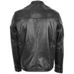 Mens Leather Classic Zip Box Jacket Standing Collar Paul - Image 3