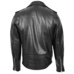 Mens Leather Fringes Brando Biker Style Jacket Wayne Black - Image 4