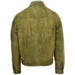 Mens Real Suede Trucker Harrington Jacket Daryl Aurora Green - Image 2