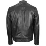 Mens Real Leather Biker Jacket Cafe Racer Style Ron - Image 4