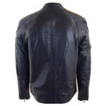 Mens Real Leather Biker Jacket Cafe Racer Style Badges - Image 2