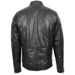 Mens Real Leather Biker Jacket Casual Zip Fasten Style Jaime - Image 4