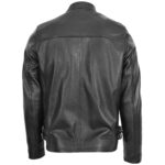 Mens Real Leather Cafe Racer Casual Biker Jacket Gerard Black - Image 3
