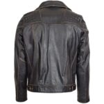 Men’s Vintage Black Leather Jacket Brando Biker Style - Image 4