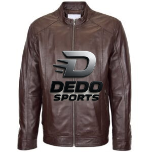 Mens Soft Leather Casual Plain Zip Jacket Matt Zenith Brown