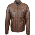 Best Dedo Men Biker Leather Timber Jacket