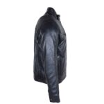 Mens Real Leather Biker Jacket Charlie Black - Image 3