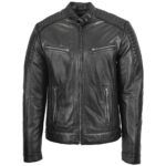 Men's Black100% Soft Sheepskin Fashion Stylish Coat