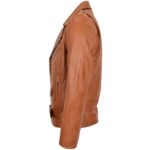Men's Leather Biker Jacket Brando Style Johnny Dynamo TAN - Image 5