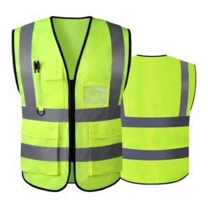 Reflective Safety Vest High Visibility Class 2 Vest with 6 Pockets