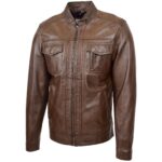 Best Dedo Men Biker Leather Timber Jacket - Image 2