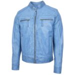 Men's Retro Style Zipped Biker Jacket - Image 3