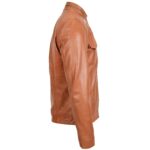 Mens Real Leather Biker Jacket Casual Zip Fasten Style Jaime - Image 4