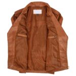 Men's Leather Biker Jacket Brando Style Johnny Dynamo TAN - Image 6