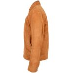 Men's Real Suede Casual Harrington Jacket Larry Dynamo Tan - Image 5