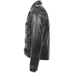 Mens Leather Fringes Brando Biker Style Jacket Wayne Black - Image 5