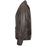 Men’s Biker Vintage Distressed Brown Leather Jacket - Image 5