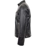 Mens Leather Vintage Biker Jacket Colin Zenith Dark Brown - Image 5