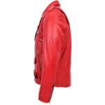 Men's Red Biker Jacket 100% Real Leather Lambskin - Image 5