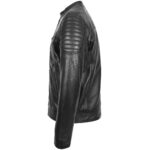 Mens Real Leather Biker Jacket Cafe Racer Style Ron - Image 6
