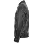 Mens Real Leather Cafe Racer Casual Biker Jacket Gerard Black - Image 5