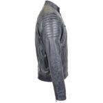 Mens Real Leather Biker Jacket Cafe Racer Style Eddi - Image 5
