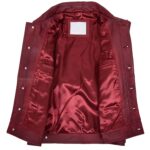 Men's Soft Leather Trucker Jacket Button Shirt Jacket - Image 6