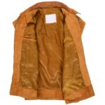 Mens Real Suede Casual Harrington Jacket Larry Dynamo Tan