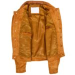 Mens Real Suede Trucker Harrington Jacket Daryl Dynamo Tan