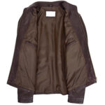 Mens Leather Standing Collar Jacket Paul Nova Black