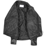 Mens Leather Fringes Brando Biker Style Jacket Wayne Black - Image 6