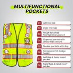 3M High Visibility 10 Pockets Class 2 Safety Vest for Men – Yellow (Orange Strips) | Dedo Sports - Image 3