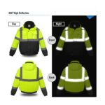 Hi Vis class 3 Waterproof Reflective men's Safety Jacket Yellow Coat - Image 3