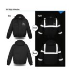 Hi Vis Reflective Black Jacket for Men Waterproof Safety Jacket - Image 3