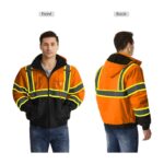 High Visibility Reflective Jackets for Men | Waterproof Class 3 Safety Jacket with Pockets | Hi Vis Orange Coats with Black Bottom | Mens Work Construction Coats for Cold Weather - Image 2