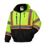 High Visibility Reflective Jackets for Men, Waterproof Class 3 Safety Jacket with Pockets, Hi Vis Yellow Coats with Black Bottom, Mens Work Construction Coats for Cold Weather, 3XL,Yellow | Dedo Sports