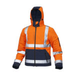 Winter Hooded Hi-Vis Waterproof Safety Jacket Orange