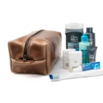 Leather Toiletry Bag - Natural - Image 4