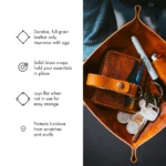 Leather Valet Tray - English Tan