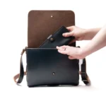 Everyday Leather Satchel - Black - Image 4