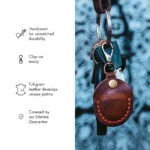 Leather AirTag Case - Heritage Brown