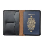 Leather Passport Holder - Black - Image 2