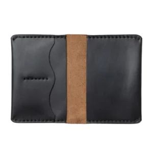 Leather Passport Holder - Black
