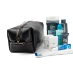 Leather Toiletry Bag - Black - Image 2