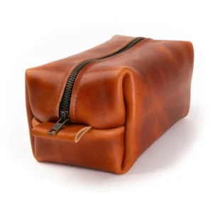 Leather Toiletry Bag - English Tan