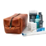 Leather Toiletry Bag - English Tan - Image 4